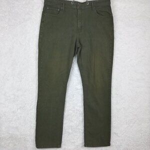 Alesbury Mens Jeans Straight Fit Denim Forest Green Relaxed Fit 40x34‎